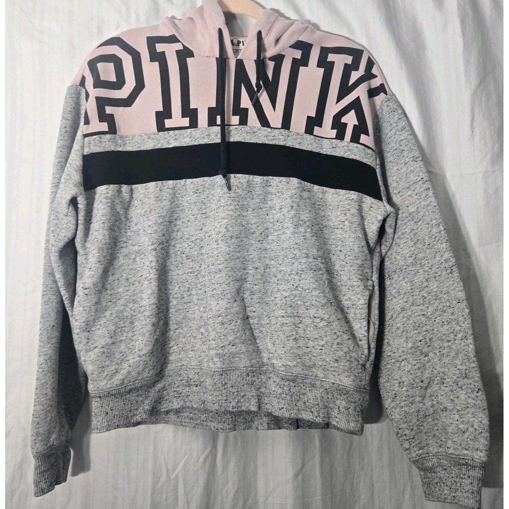 Victoria's Secret Pink Coloblock Pullover Hoodie Baby Pink Size Small